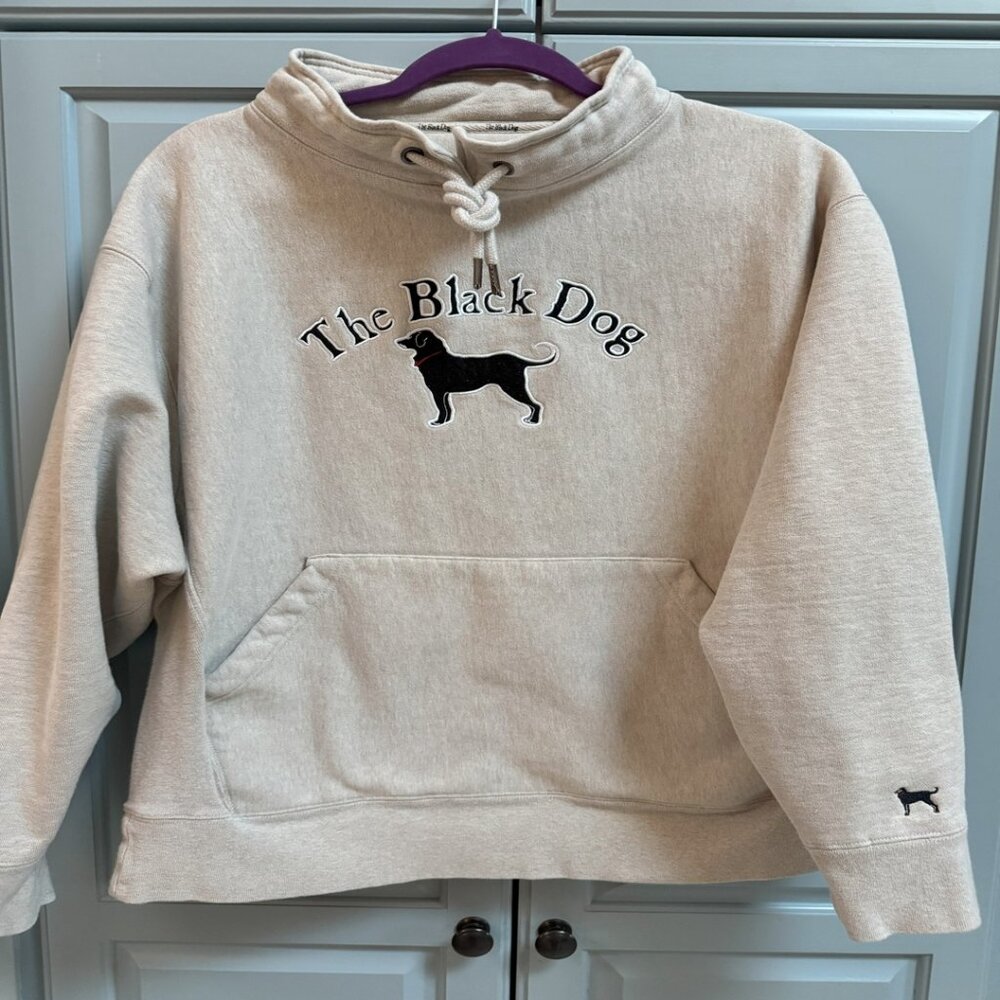 The Black Dog Applique Fisherman Sweatshirt | Oatmeal | Men’s Medium